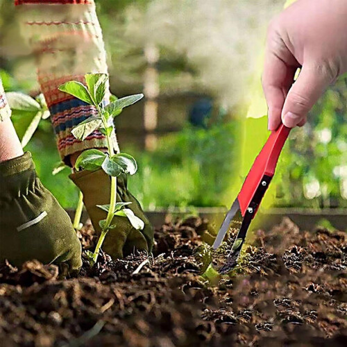 Garden Weeder Hand Weeding Tool with RootRemoving Loop Blade and Ergonomic NonSlip Grip Red 1