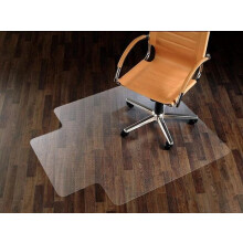Office Chair Mat T Shaped Floor Protector with Lip Non Slip Transparent PVC for Hardwood Home Office 75x150cm