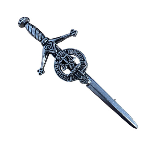 Russell Clan Crest Pewter Sword Kilt Pin