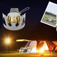 Mini-Alkoholkocher Messing Aluminiumlegierung Tragbarer Campingkocher Grau