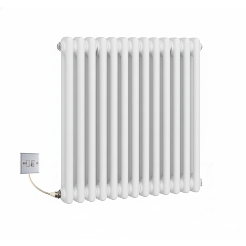 (785mm) Traditional White Electric 2 Column Radiators 600mm high