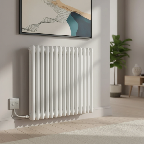 (1005mm) Traditional White Electric 2 Column Radiators 600mm high 2