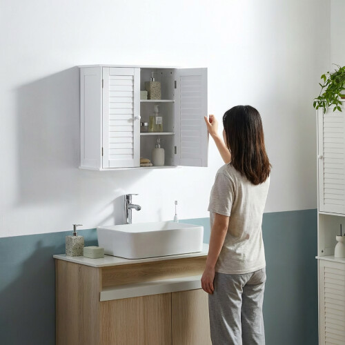 Home Discount Liano 2 Door Wall Cabinet Bathroom Storage Unit 2