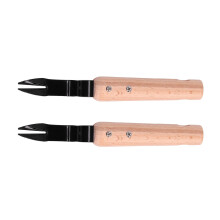 Garden Weeding Fork 2Pcs Alloy Steel Hand Weeder Tool with Ergonomic Wooden Handle for Precision Weed Removal