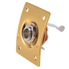 5X Quadratischer Stil Sockel Platte Gitarre Bass Sockel 1/4 Output Input Sockel Buchse für Elektrische Gitarre Teile & Zubehör Gold