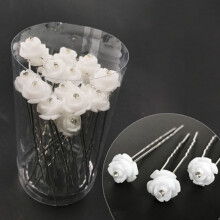 (Single diamond three-dimensional flower) Chinesischer Blumenhaarspitzel für Braut & Hochzeitsfeier