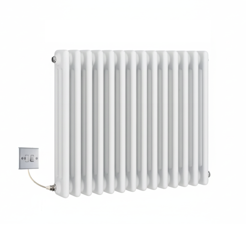 (600mm) Traditional White Electric 3 Column Radiators 480mm high