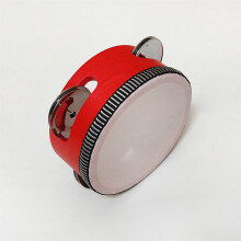 (Red single row 4 inches) Kids Tambourine - Single Row Hand Drum Percussion Toy