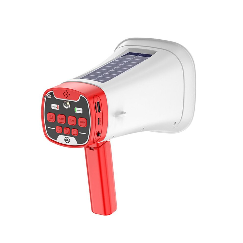 Solar Megaphone Speaker Portable Wireless Bt Pa Bullhorn Outdoor Recording Speaker Multifunctional Handheld Amplifier,C 4711897551716