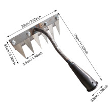 (6-tooth) Steel Garden Rake with Sharp Tines - 50 Char
