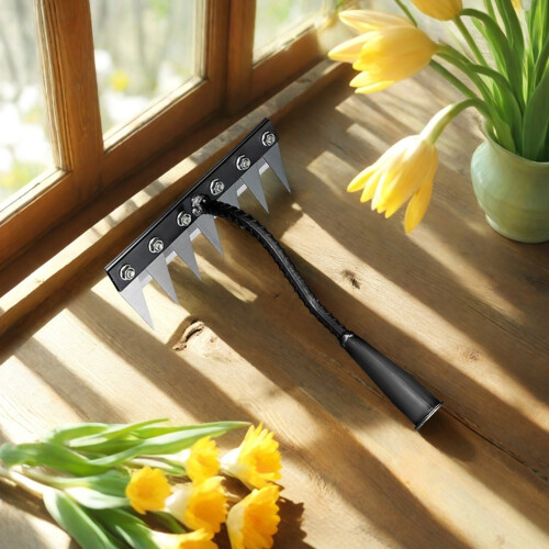 (7 Teeth) Steel Garden Rake with Sharp Tines - 50 Char 2