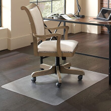 Office Chair Mat for Hard Floors, Clear Vinyl Floor Protector with Scuff Resistant Surface and Non‑Slip Stability