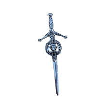 MacLeod Clan Crest Pewter Sword Kilt Pin