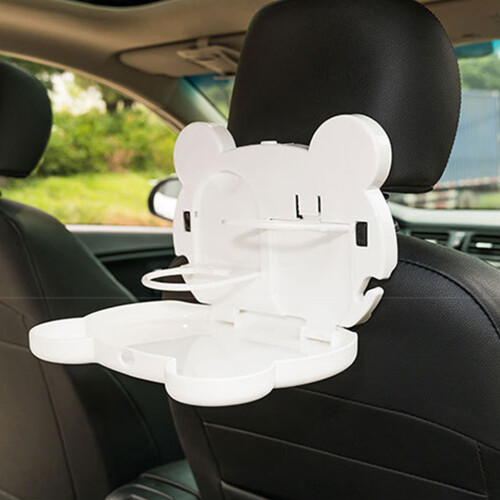 (White) Cute Animal Car Cup Holder - Space Saving Design