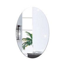 (Silver) 3D Mirror Wall Sticker for Home & Office Decor