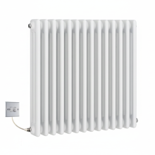 (605mm) Traditional White 3 Column Electric Radiators 600mm high