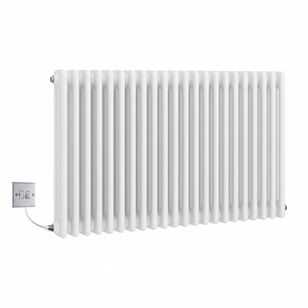 (785Mm) Traditional White 3 Column Electric Radiators 600Mm High 5065000319496