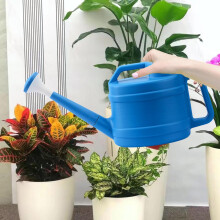 1 Gallon Plastic Watering Can Blue, Long Spout Precision Pour for Indoor Outdoor Plants Garden Flowers