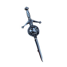 MacKinnon Clan Crest Pewter Sword Kilt Pin
