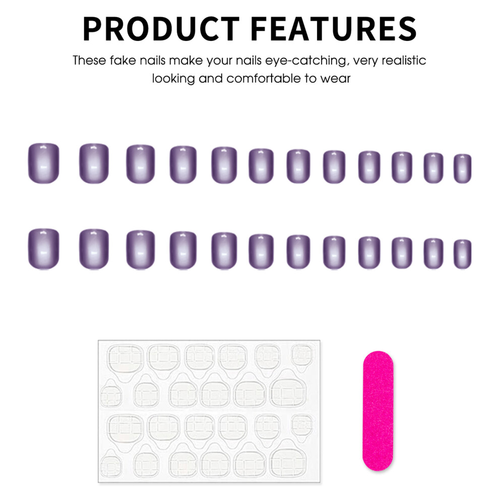 Reach-Tools Flexible Long-Lasting Violet Cat Eye Fake Nails