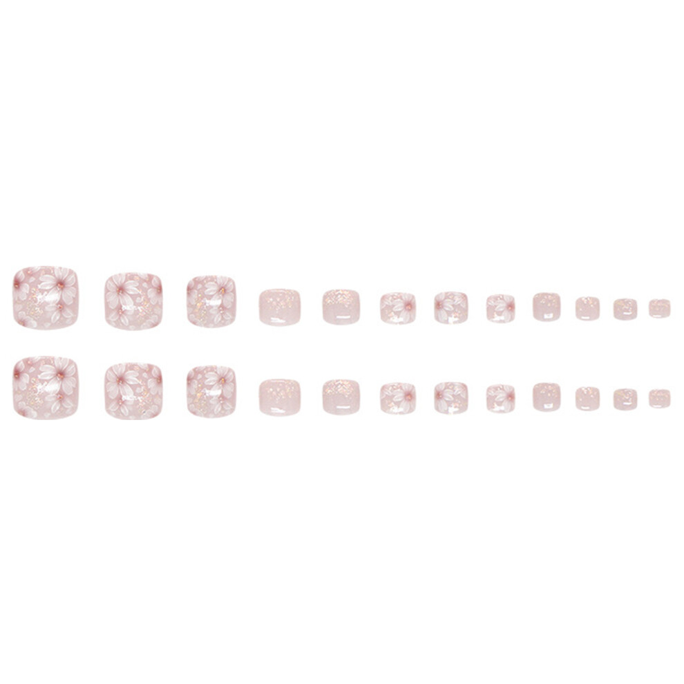 Phui-Pet-Supplies Flower Pink Press-On Nails, Reusable & Long Lasting