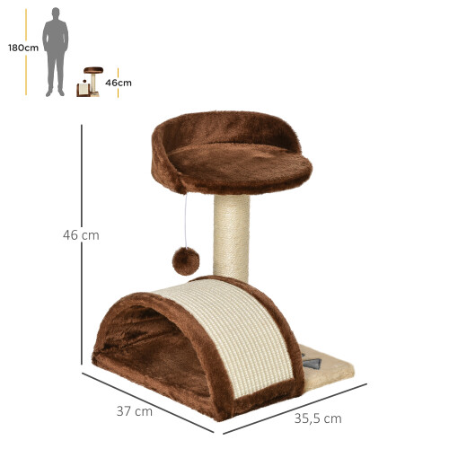 PawHut Árbol para Gato Marrón 35.5 x 37 x 46 cm 2