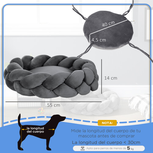 PawHut Cama para Mascota Gris 55 x 55 x 14 cm 1