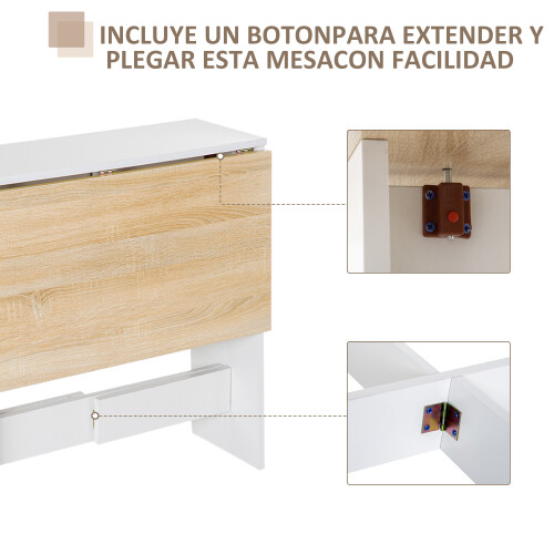 Homcom Mesa Plegable Cocina Bicolor 103 x 76 x 73,5cm 1