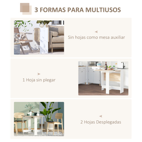 Homcom Mesa Plegable Cocina Bicolor 103 x 76 x 73,5cm 2