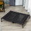 PawHut Cama Elevada Perros Negro 92 x 76 x 18 cm 2