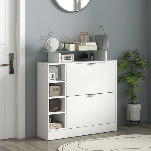Homcom Zapatero Blanco 89 x 25 x 92 cm 2