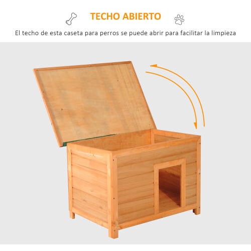 PawHut Caseta para Perro Marrón 82 x 58 x 58 cm 2