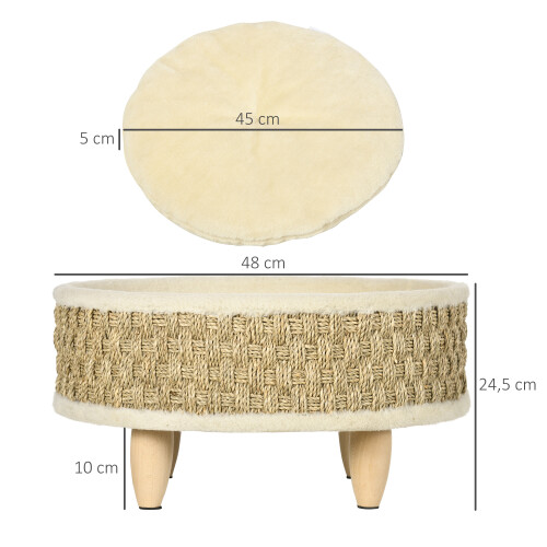 PawHut Cama para Perro Beige 48 x 48 x 24.5 cm 2
