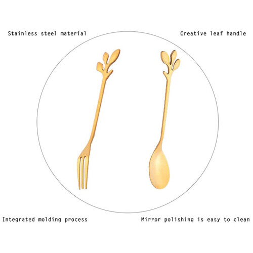 36 Packs of Stainless Steel Fork and Spoon Set, Ice Cream Tea Coffee Spoon Tableware Kitchen Tableware 2