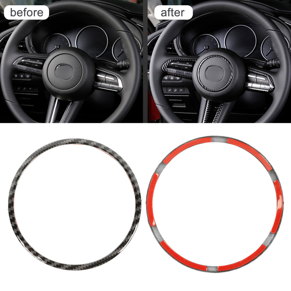 Carbon Fiber Look Steering Wheel Emblem Ring For Mazda Cx-3 Cx-5 Cx-9 4611389695945