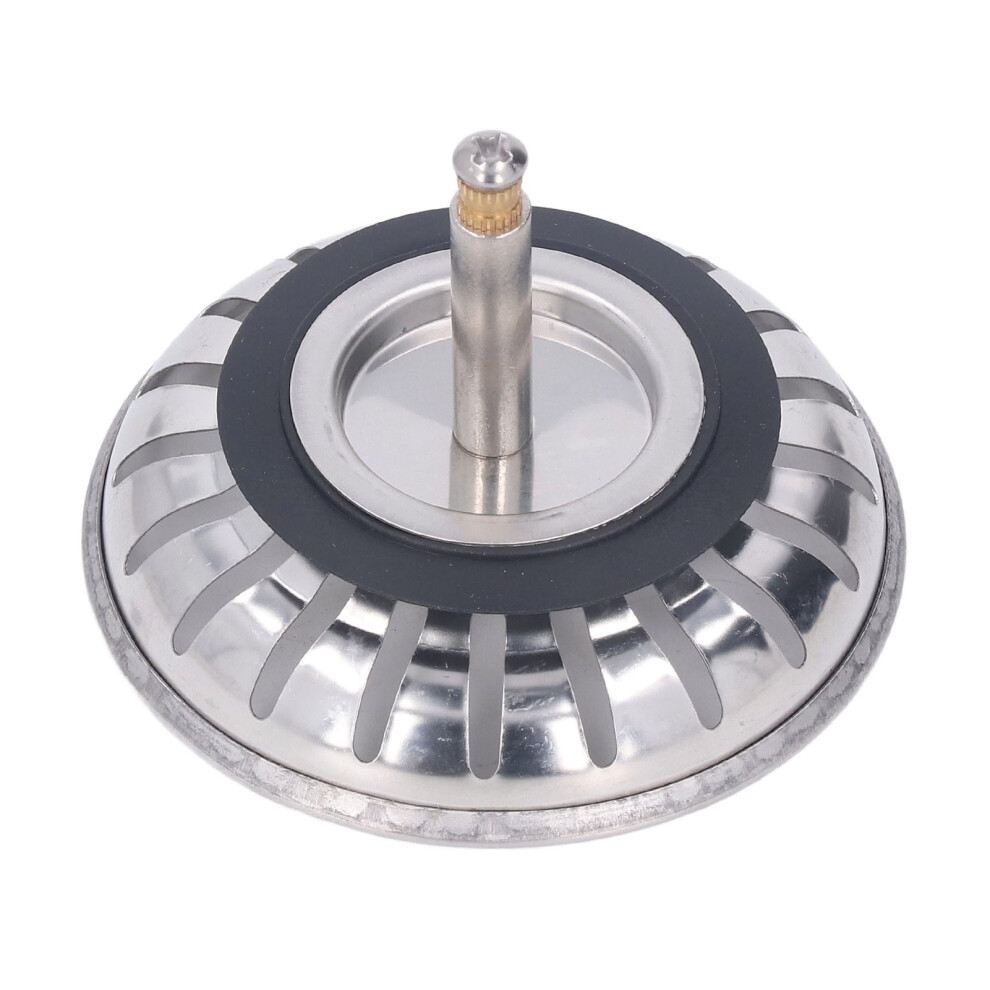 Stainless Steel Kitchen Sink Strainer & Stopper Combo 82Mm 7901389696002