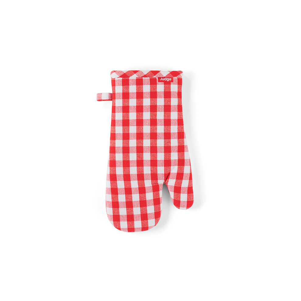 Judge Textiles Red Check Oven Glove Multicoloured
