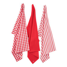 Judge Textiles Set of 3 Red Tea Towels