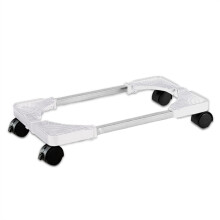 PC Tower Stand with Adjustable Width Fit, Locking Wheels, White CPU Holder for Better Airflow
