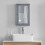 (Grey) Priano 1 Door Mirrored Wall Bathroom Cabinet 5