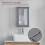 (Grey) Priano 1 Door Mirrored Wall Bathroom Cabinet 3