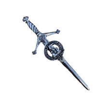 MacDonald of Clanranald Clan Crest Pewter Sword Kilt Pin