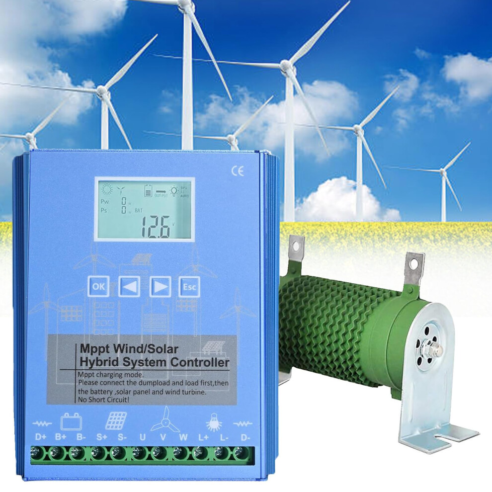 Hybrid Wind Solar Charge Controller 20000W 12V 24V 48V Mppt Wind Boost Charging Lcd Display Off Grid 9174973303060