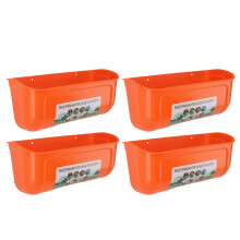 4pcs Hanging Poultry Feeder Trough Set for Goat Duck Goose, Durable Easy Clean Livestock Feed Container
