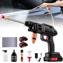 Cordless Pressure Washer 1500W with Battery, 60Bar Pressure Spray for Car, Patio and Floor Cleaning