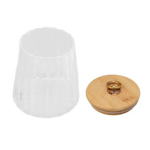 Glass Jar 580ml with Bamboo Lid for Kitchen Food Storage Tea Coffee & Snacks