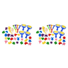 78X Early Learning Flower Sponge Painting Brushes Brushes Set for Kids Shipping By FBA