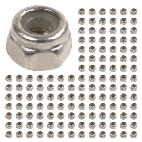 250pcs M2 Zinc Plated Self-Locking Nylon Insert Hex Lock Nuts