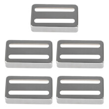 Accesorios de Funda de Guitarra 5 Pieza Guitarra Duradera Tapa de Pastilla Humbucker de Dos Líneas para Partes de Guitarras Eléctricas, Plateado