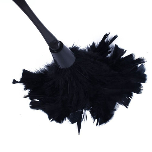 5pc Fashion Turkey Feather Duster with Black Plastic Handle Cleaning Tool(Black)35cm 1